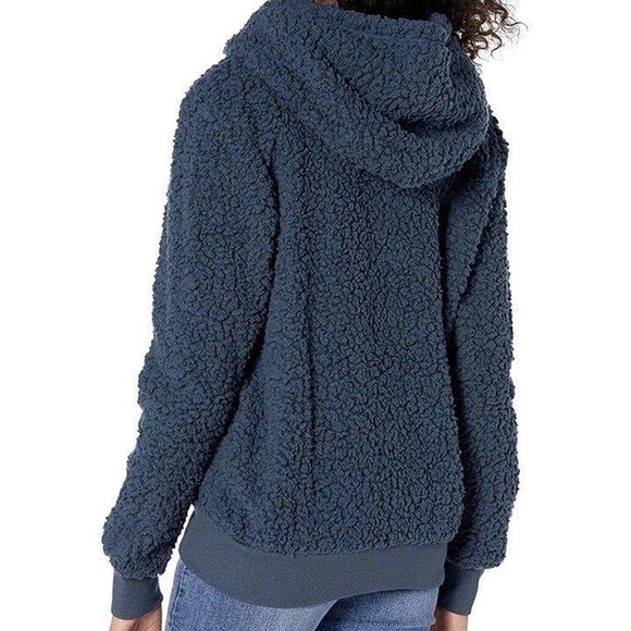 Marc New York Navy Blue Teddy Fleece Jacket* Size Large Ultra-Soft Sherpa wom716 - Picture 3 of 4